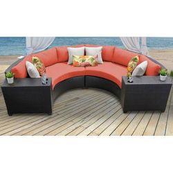 Barbados 4 Piece Outdoor Wicker Patio Furniture Set 04c in Tangerine - TK Classics Barbados-04C-Tangerine