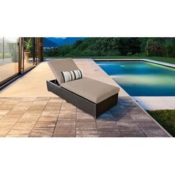 Barbados Chaise Outdoor Wicker Patio Furniture in Wheat - TK Classics Barbados-1X