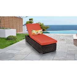 Venice Chaise Outdoor Wicker Patio Furniture in Tangerine - TK Classics Venice-1X-Tangerine