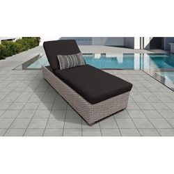 Monterey Chaise Outdoor Wicker Patio Furniture in Black - TK Classics Monterey-1X-Black