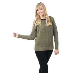 Warm Charm in Olive,'Cable Knit Baby Apaca Blend Pullover in Olive from Peru'