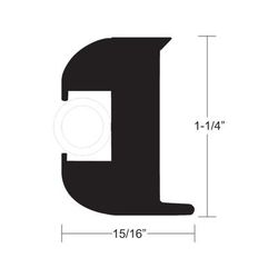 TACO Marine Flex Vinyl Rub Rail Kit - Black w/White Insert - 50' - 1-1/4" x 15/16" V11-3447BWK50-2