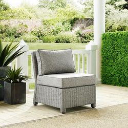 Bradenton Outdoor Wicker Sectional Center Chair Gray/Gray - Crosley KO70017GY-GY