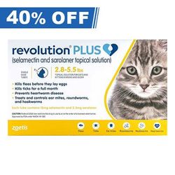 Revolution Plus For Small Cats 2.8-5.5lbs (Yellow) 3 Pack - 40% Off Today