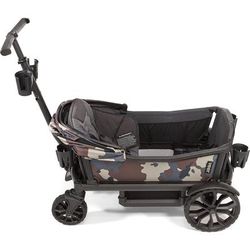 Veer Cruiser (2 Seater) Stroller Wagon with Retractable Canopy + Basket Bundle - Camo