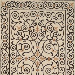 Fleur de Lis Wool Area Rug - Blue, 1'8" x 2'6" - Frontgate