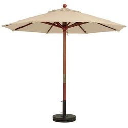Grosfillex 98940331 7' Khaki Market Umbrella - Outdura - Wooden Pole