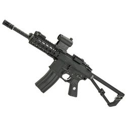 EMG Knights Armament Airsoft PDW M2 Gas Blowback Airsoft Rifle 400FPS Co2 Magazine Black Large GR-KAA-PDW-L-BK-CO2