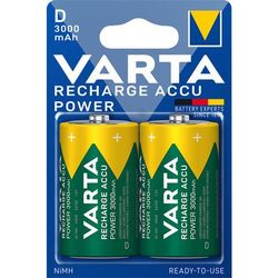 Piles rechargeables Ni-MH Accu Power 2x1,5 V LR20 3000 mAh VARTA 56720101402