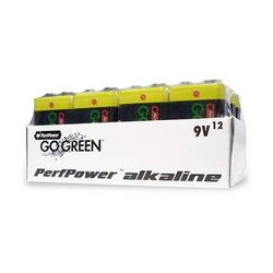 PerfPower Go Green 9V Alkaline Batteries (12-Pack) 24015