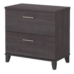 Bush Furniture Somerset 2 Drawer Lateral File Cabinet in Storm Gray - Bush Furniture WC81580