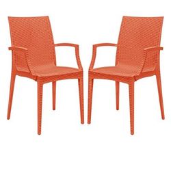 Weave Mace Indoor/Outdoor Chair (With Arms) (Set of 2) - LeisureMod MCA19OR2