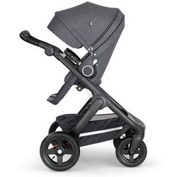 Stokke Trailz All-Terrain Stroller - Black/Black Leatherette/Deep Blue