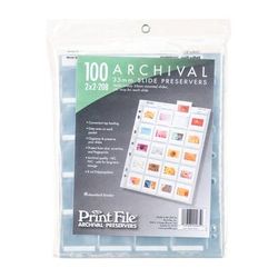 Print File Archival Storage Page for Slides, 35mm (2x2"), Holds 20 Slides, Top-Load, H 050-0265