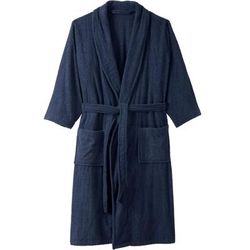 Men's Big & Tall Terry Bathrobe with Pockets by KingSize in Navy (Size 5XL/6XL)