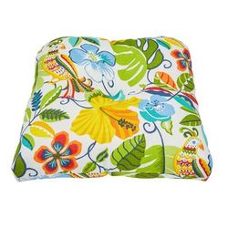 BH Outdoor Performance Tufted Wicker Chair Cushion by BrylaneHome in Carolina Thick Patio Seat Pad