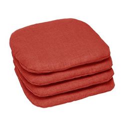 BH Outdoor Performance Set of 4 Stacking Chair Pads by BrylaneHome in Geranium Patio Cushion