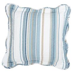 Florence Square Pillow by BrylaneHome in Blue Stripe