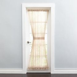 Wide Width BH Studio Sheer Voile Door Panel With Tiebacks by BH Studio in Ecru (Size 60" W 54" L) Window Curtain