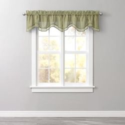 BH Studio Sheer Voile Layered Valance by BH Studio in Sage Window Curtain
