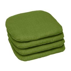 BH Outdoor Performance Set of 4 Stacking Chair Pads by BrylaneHome in Willow Patio Cushion
