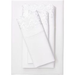 Hotel Embroidery Sheet Set by BrylaneHome in White (Size KING)