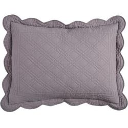 100% Cotton Florence Sham by BrylaneHome in Gray (Size STAND) Pillow