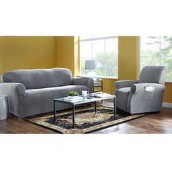 BH Studio Brighton Stretch Sofa Slipcover by BH Studio in Charcoal