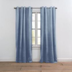 Wide Width BH Studio Room-Darkening Grommet Panel by BH Studio in Powder Blue (Size 54" W 95" L) Window Curtain