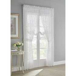 Vintage Lace Balloon Shade by BrylaneHome in White Window Curtain