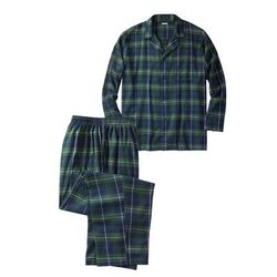 Men’s Big & Tall Plaid Flannel Pajama Set by KingSize in Balsam Plaid (Size 3XL) Pajamas