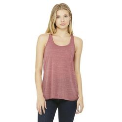 Bella + Canvas B8800 Women's Flowy Racerback Tank Top in Mauve Marble size 2XL | Polyester Blend 8800, BC8800