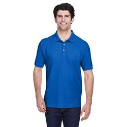 Devon & Jones D100 Men's Pima PiquÃ© Short-Sleeve Polo Shirt in French Blue size 6XL | Cotton