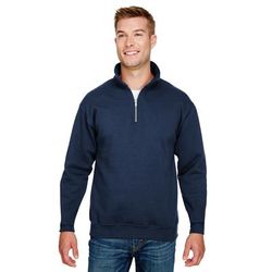 Bayside BA920 9.5 oz. 80/20 Quarter-Zip Pullover Sweatshirt in Navy Blue size Medium | Cotton/Polyester Blend 920