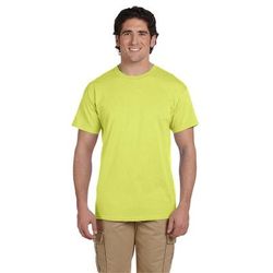 Fruit of the Loom 3931 Adult HD Cotton T-Shirt in Neon Yellow size Medium 3930R, 3930