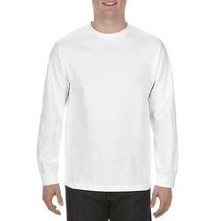 Alstyle AL1304 Adult 6.0 oz. Cotton Long-Sleeve T-Shirt in White size 2XL 1304