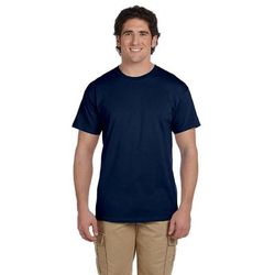 Fruit of the Loom 3931 Adult HD Cotton T-Shirt in Navy Blue size Small 3930R, 3930