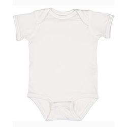 Rabbit Skins 4424 Infant Fine Jersey Bodysuit in White size 12MOS | Ringspun Cotton LA4424, RS4424