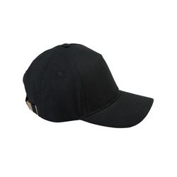 Big Accessories BX034 5-Panel Brushed Twill Cap in Black | Cotton