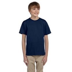 Fruit of the Loom 3931B Youth HD Cotton T-Shirt in Navy Blue size Medium 3930BR, 3930B