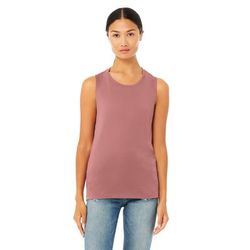 Bella + Canvas B8803 Women's Flowy Scoop Muscle Tank Top in Mauve size Medium | Ringspun Cotton 8803, BC8803
