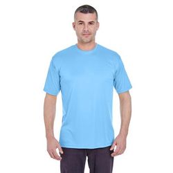 UltraClub 8620 Men's Cool & Dry Basic Performance T-Shirt in Columbia Blue size Medium | Polyester