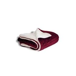Alpine Fleece 8712 Micro Mink Sherpa Blanket in Burgundy | Cotton LB8712