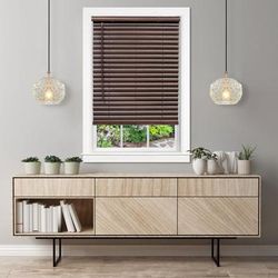 Wide Width Cordless GII Luna 2" Vinyl Venetian Blind by Achim Home Décor in Mahogany (Size 27" W 64" L)