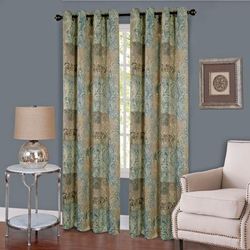 Wide Width Vogue Grommet Window Curtain Panel by Achim Home Décor in Blue (Size 50" W 84" L)