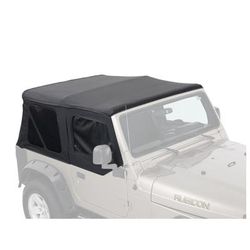 King 4WD Replacement Soft Top With Tinted Upper Doors TJ Black Diamond 14010135T