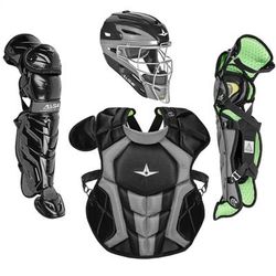 All Star System7 Axis NOCSAE Certified Youth Pro Catcher's Kit - Ages 9-12 Black