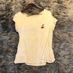 American Eagle Outfitters Tops | American Eagle Cherry Top | Color: Cream/Red | Size: S