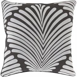 Medindie 18" Square Cottage Cotton Light Gray/Black/Light Slate Throw Pillow - Boutique Rugs
