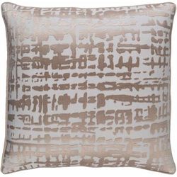 Burwash 20" Square Modern White/Metallic Gold Lumbar Pillow - Boutique Rugs